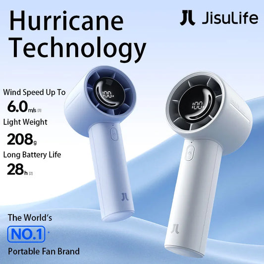 JISULIFE Life10s Portable Mini Fan – Handheld Fan with 5000mAh Battery & 5 Wind Speeds