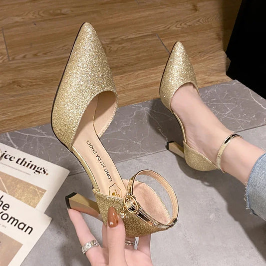 ZOKI Bling – Gold & Silver Pointed Pumps 2025