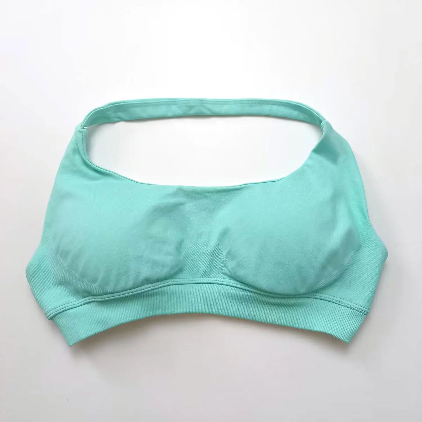NCLAGEN Impact High-Support Seamless Sports Bra – Push-Up Halter Top with Open Back