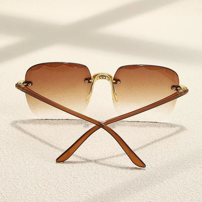 Square Frameless Gradient Sunglasses for Women – Classic Chic UV Protection