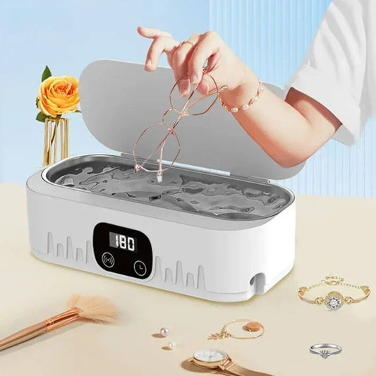 Mini Ultrasonic Household Cleaner – High-Frequency Vibration for Glasses, Jewelry & Tableware