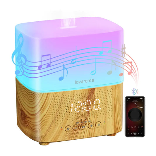 Lovaroma CJ-501 Ultrasonic Aroma Diffuser – Bluetooth Speaker, Humidifier & Alarm Clock with 7-Color Light