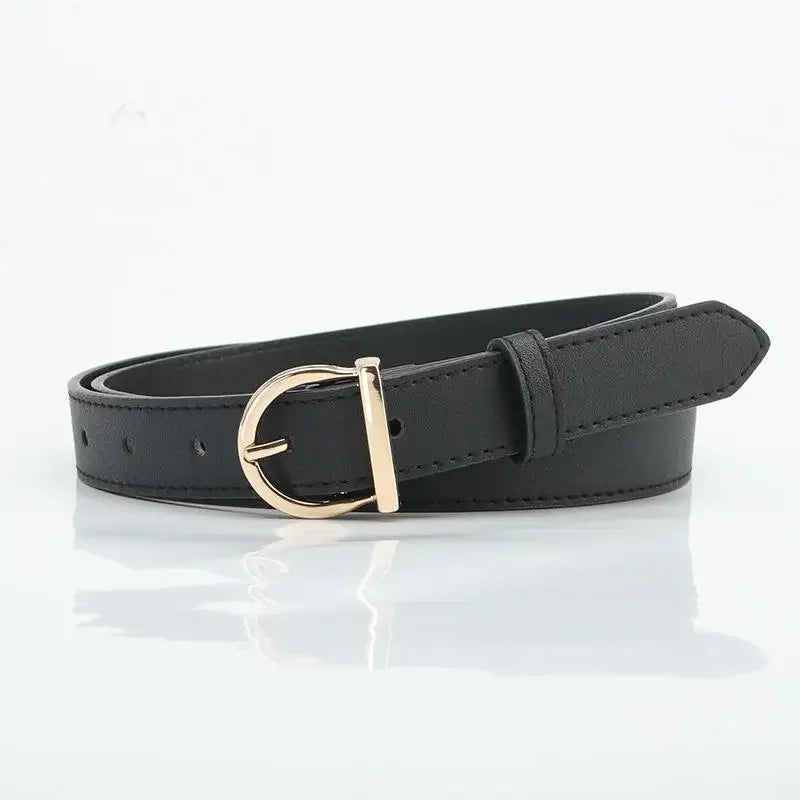 Women’s Slim PU Leather Belt – Fashion Pin Buckle for Jeans & Dresses