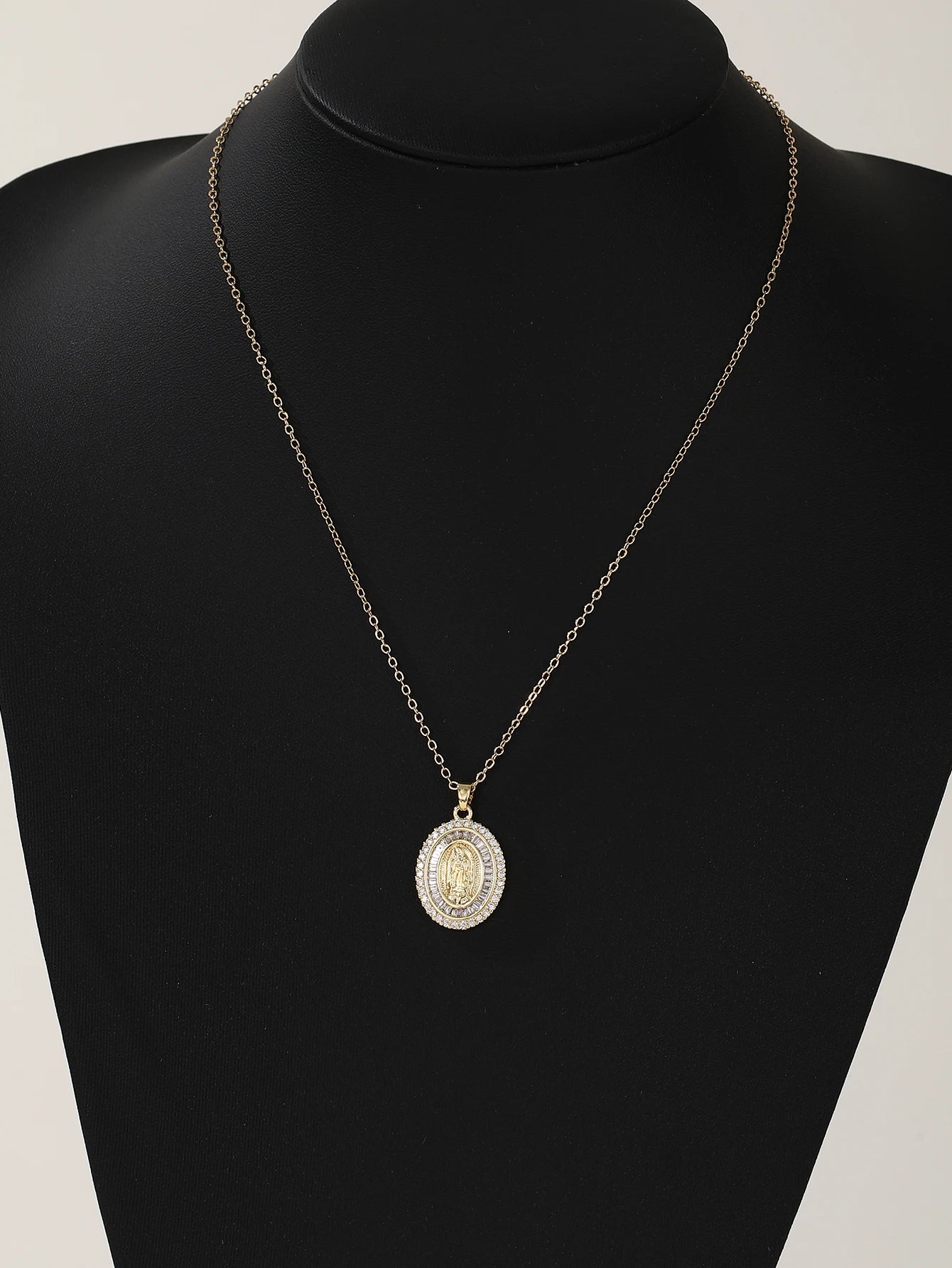 Santa Maria Micro-Inlaid Zircon Necklace – Colorful Religious Fashion Jewelry