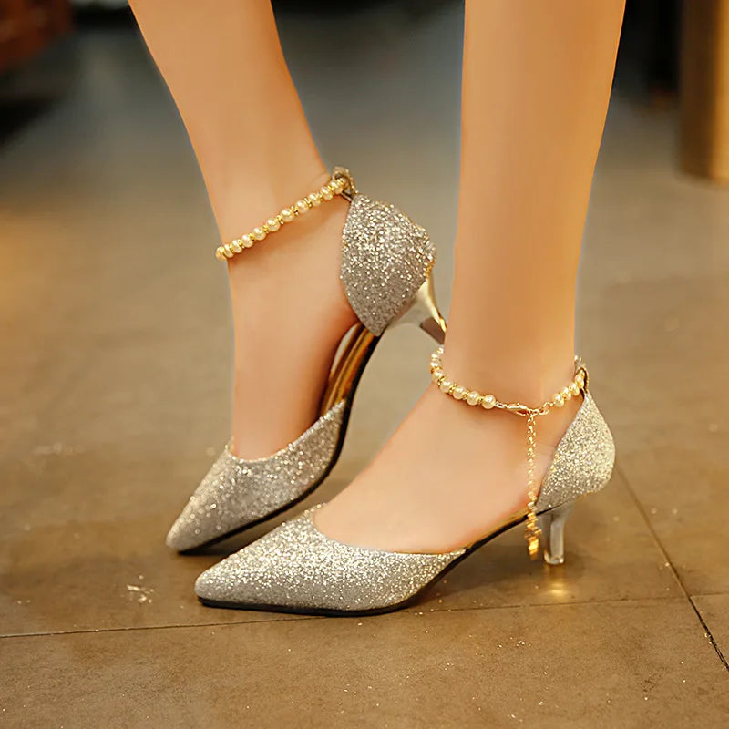 EleganceTrend – Pointed Toe Bridal Pumps
