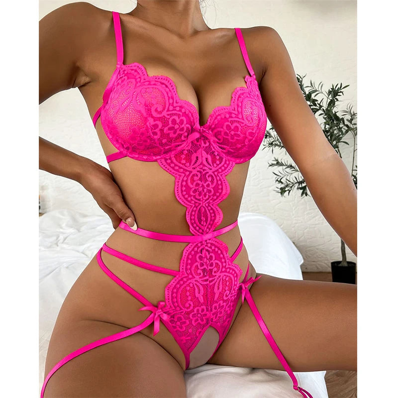 BareLure – Crotchless Lace Teddy Bodysuit