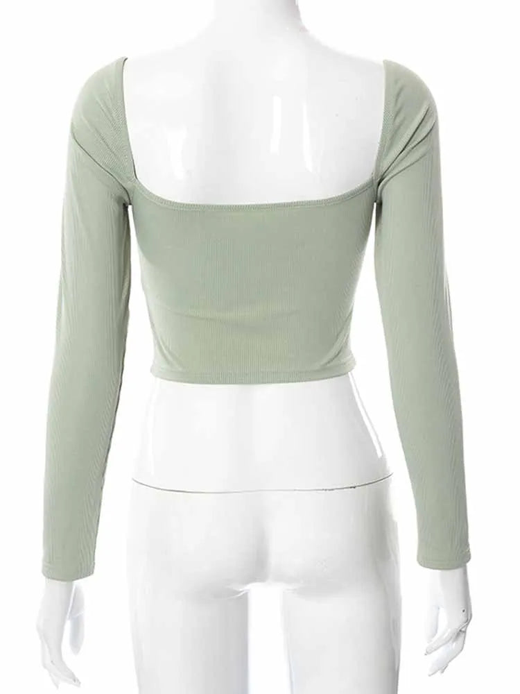 VibeCut – Hollow-Out Backless Ribbed Crop Top