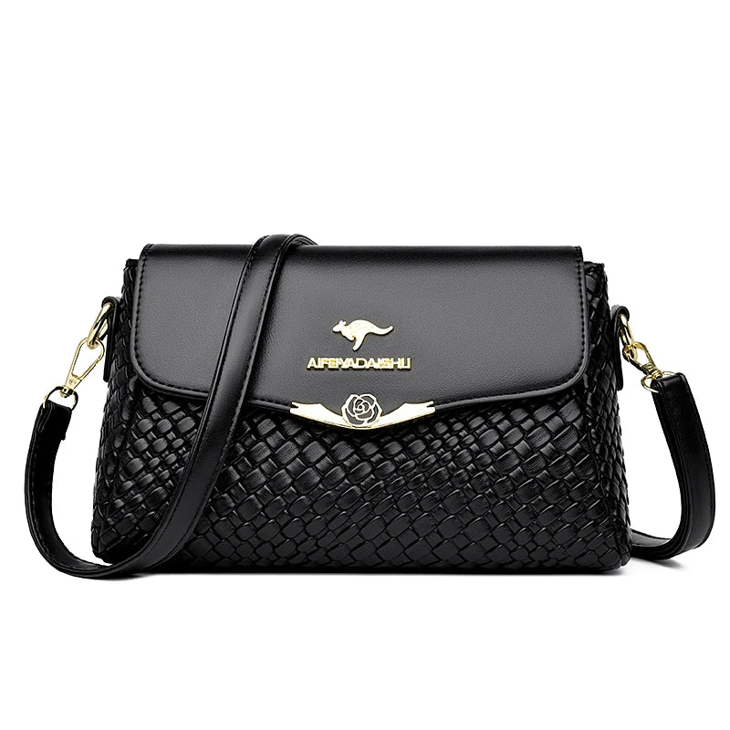 LuxKnit – Designer PU Leather Knitted Crossbody Bag