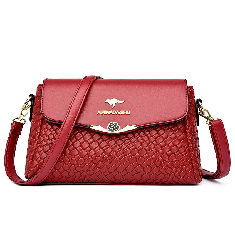 LuxKnit – Designer PU Leather Knitted Crossbody Bag