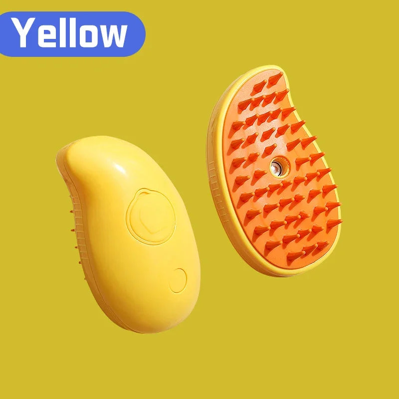 3-in-1 Pet Spray Massage Brush – Steam, Hair Removal & Rotating Comb for Cats & Dogs