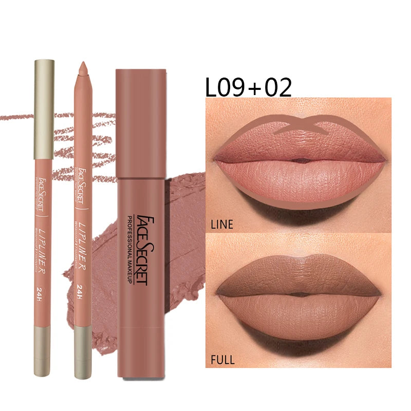 VelvaLips – Matte Lip Liner & Lipstick Duo Set