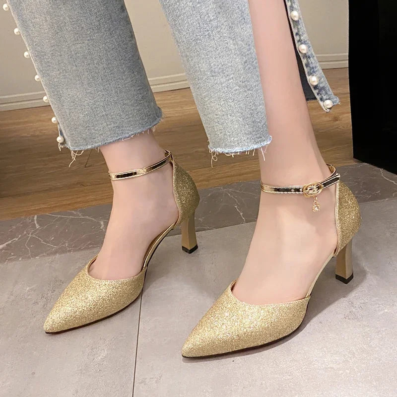 ZOKI Bling – Gold & Silver Pointed Pumps 2025