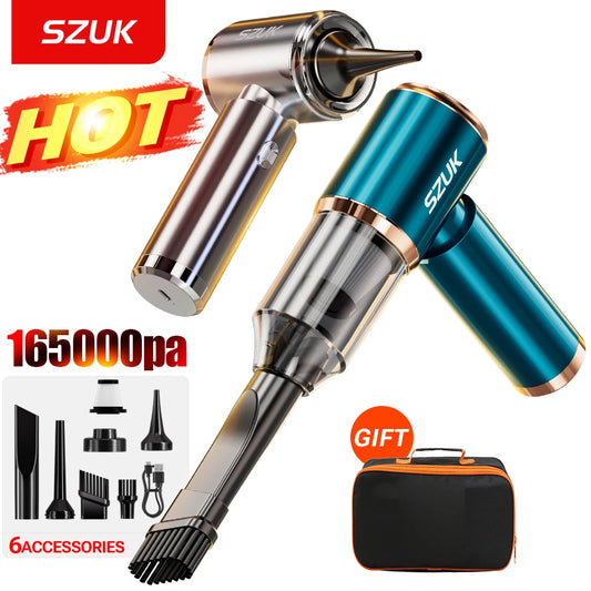 SZUK Mini Car Vacuum Cleaner – 165000Pa Wireless Handheld Vacuum with Powerful Suction