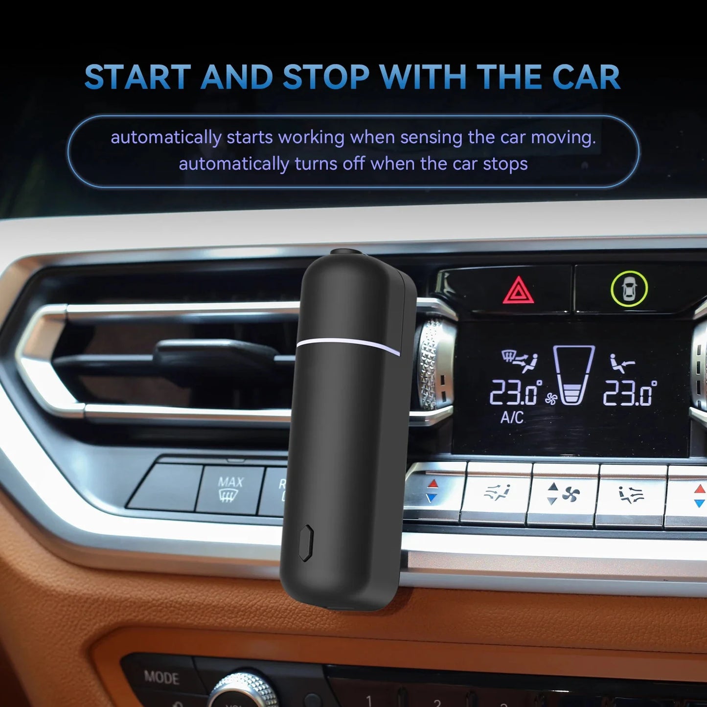 Mini USB Car Aroma Diffuser – Rechargeable Essential Oil Air Freshener with Vent Clip