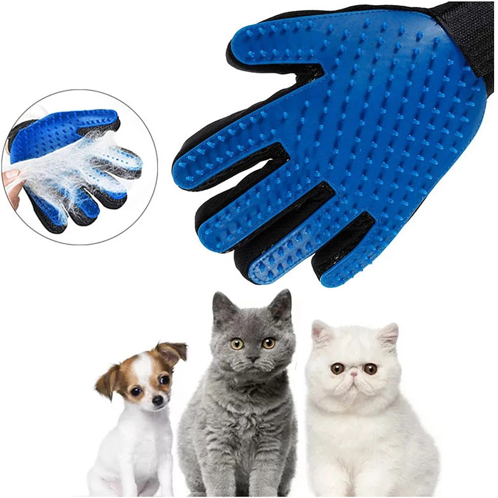 Silicone Pet Hair Remover Glove – Grooming & Bathing Brush for Cats & Dogs