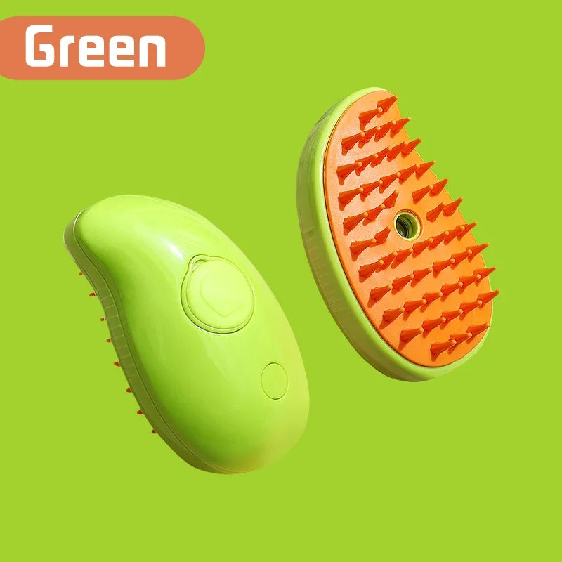 3-in-1 Pet Spray Massage Brush – Steam, Hair Removal & Rotating Comb for Cats & Dogs