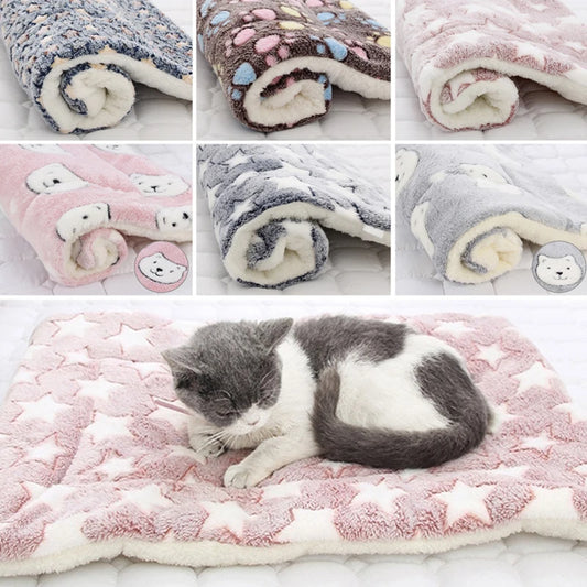 Soft Fleece Pet Bed Mat – Warm Blanket Cushion for Cats & Small Dogs