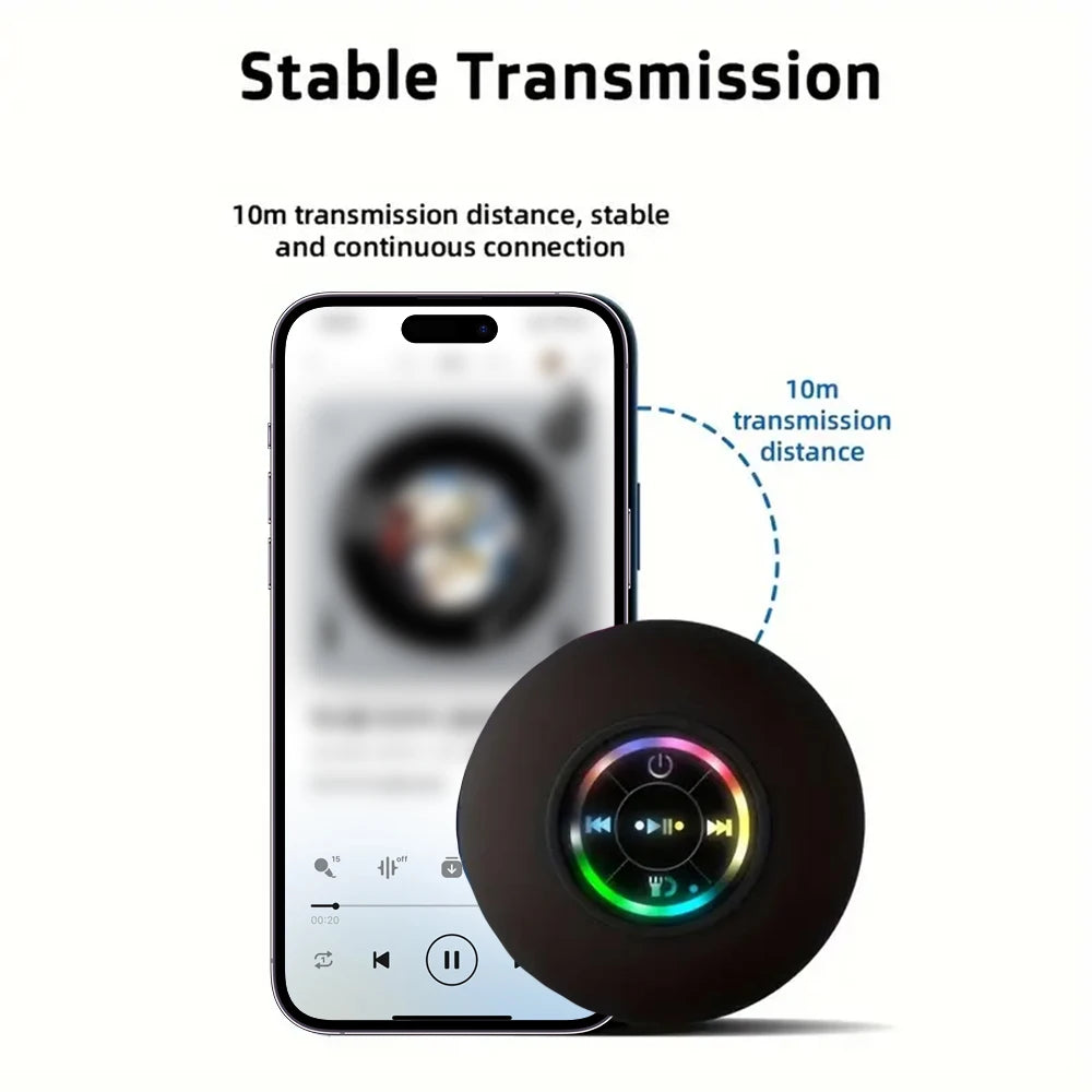 AquaBeat – Mini Waterproof Bluetooth Speaker with LED