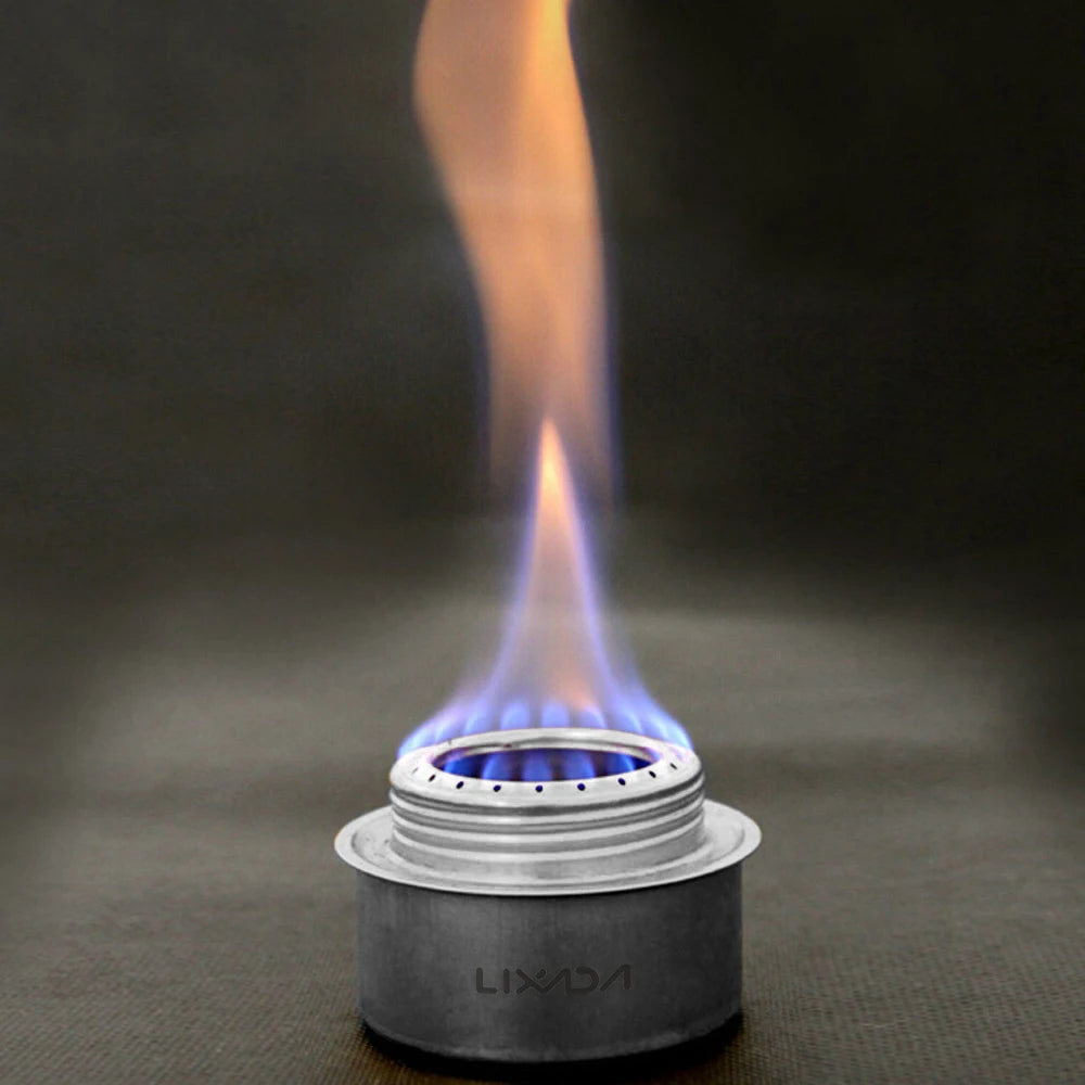 Portable Mini Alcohol Camping Stove – Aluminum Alloy with Lid