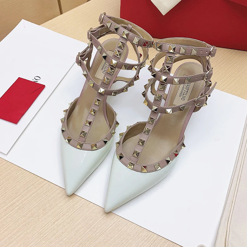 GladiGlam 2025 – Luxury Rivet High Heel Sandals
