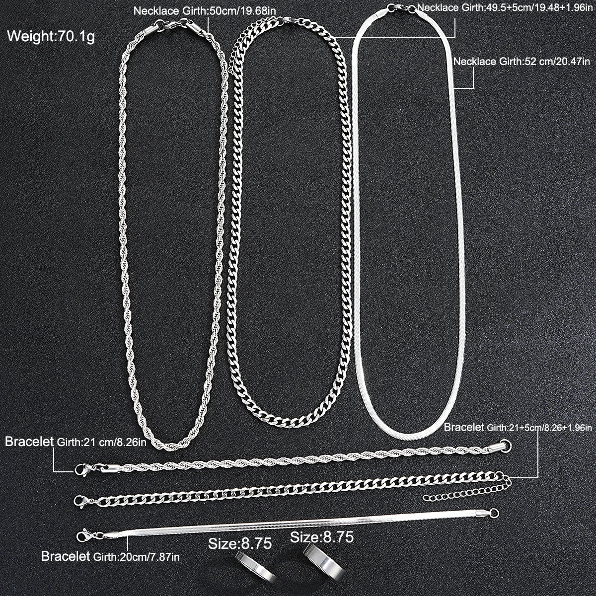 SteelCore – 2025 Unisex Silver Jewelry Set
