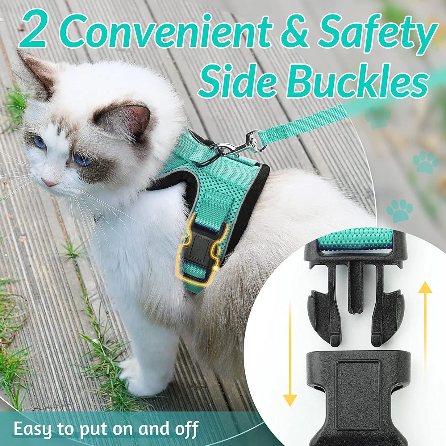 Escape-Proof Cat Harness & Leash – Soft, Adjustable Walking Vest