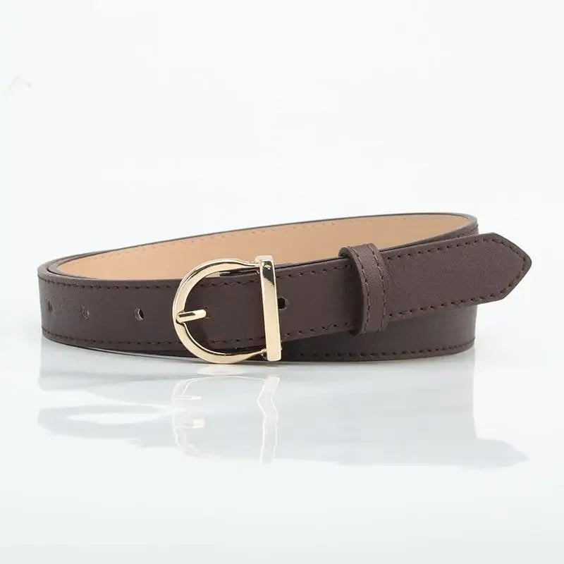 Women’s Slim PU Leather Belt – Fashion Pin Buckle for Jeans & Dresses