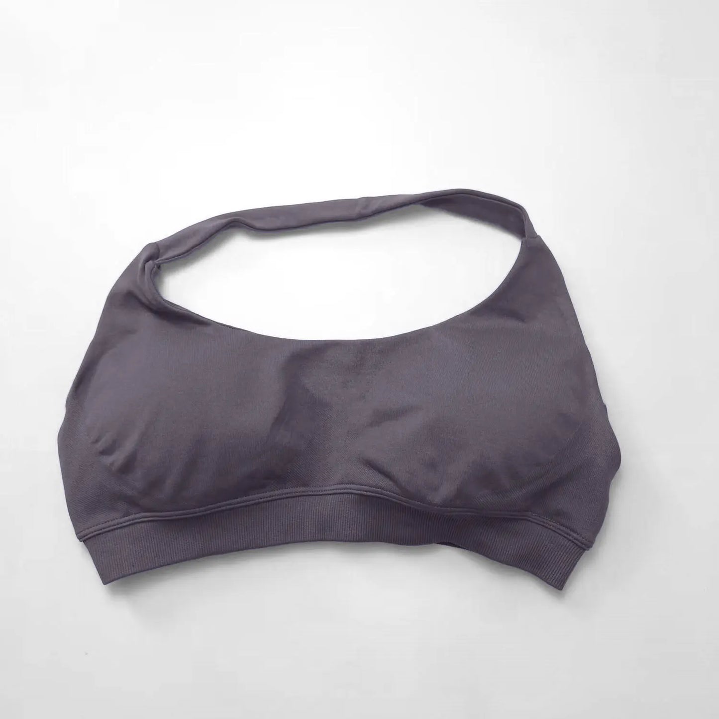 NCLAGEN Impact High-Support Seamless Sports Bra – Push-Up Halter Top with Open Back