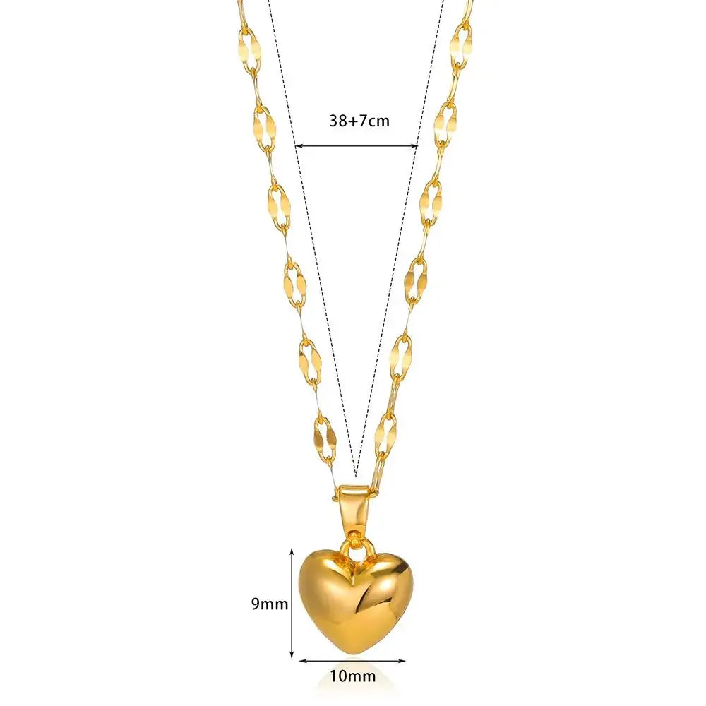 2025 Trendy Stainless Steel Love Heart Lip Pendant Necklace – Women’s Jewelry