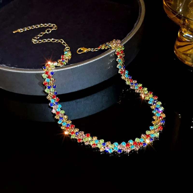 GlamGleam – Luxury Rhinestone Crystal Choker Necklace