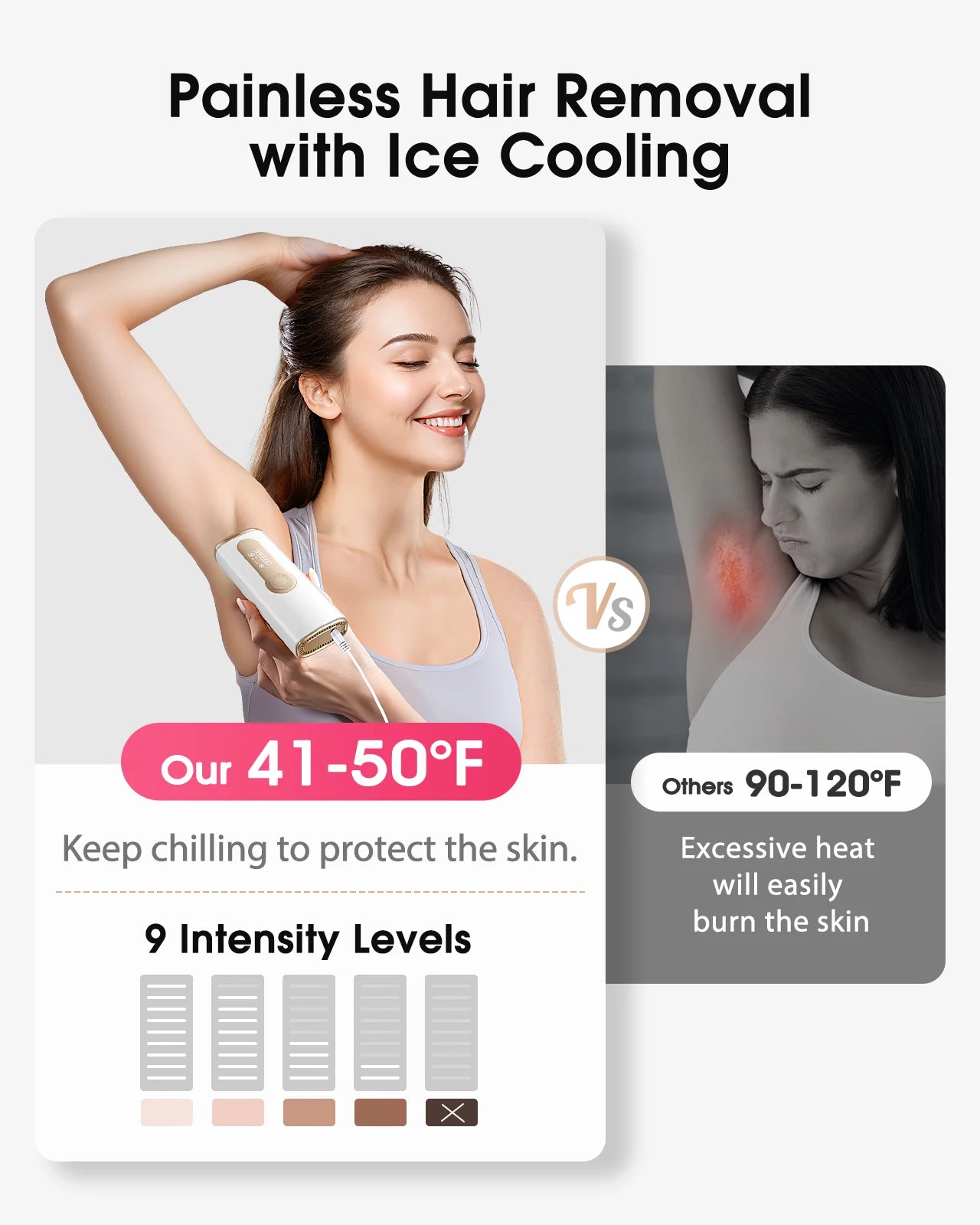 3-in-1 IPL Laser Hair Removal Device with Cooling – 999,900+ Flashes for Body & Armpits