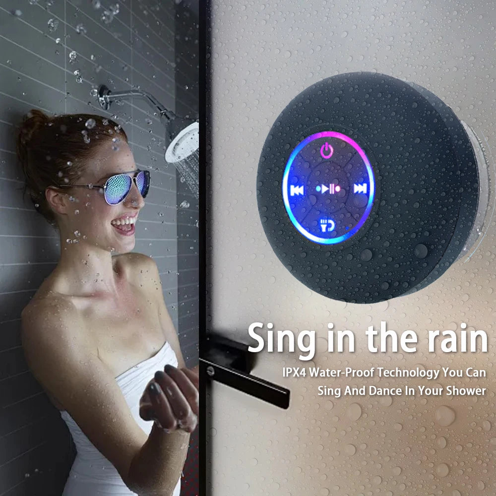 AquaBeat – Mini Waterproof Bluetooth Speaker with LED