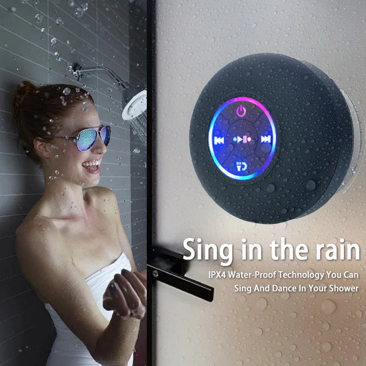 AquaBeat – Mini Waterproof Bluetooth Speaker with LED