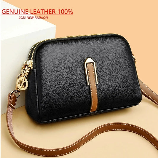 PrimeFlap – Genuine Cowhide Leather Crossbody Shoulder Bag