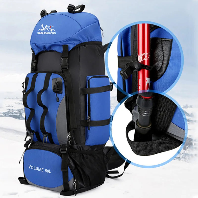 90L Waterproof Hiking & Camping Backpack – Large Outdoor Trekking Rucksack