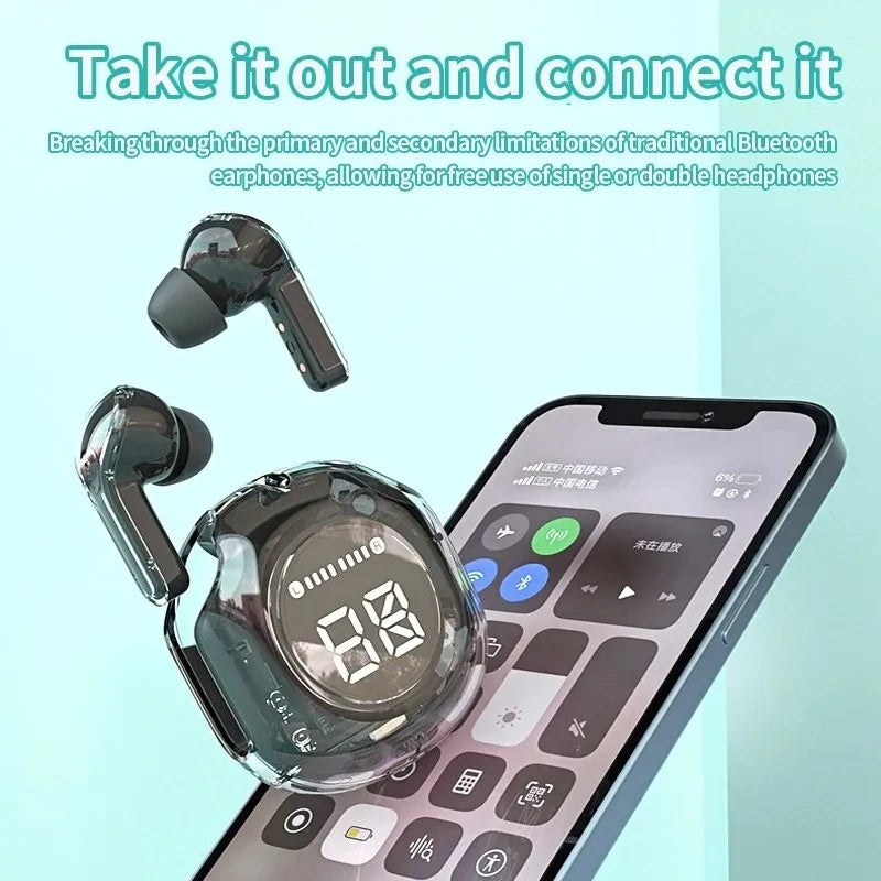 T8 PRO – Transparent TWS Earbuds with LED Display