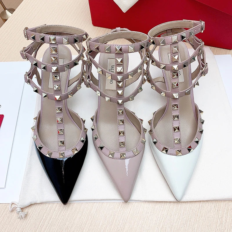 GladiGlam 2025 – Luxury Rivet High Heel Sandals
