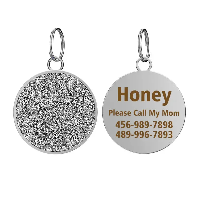 Personalized Pet ID Collar Tag – Custom Engraved Name & Phone Pendant for Cats & Dogs
