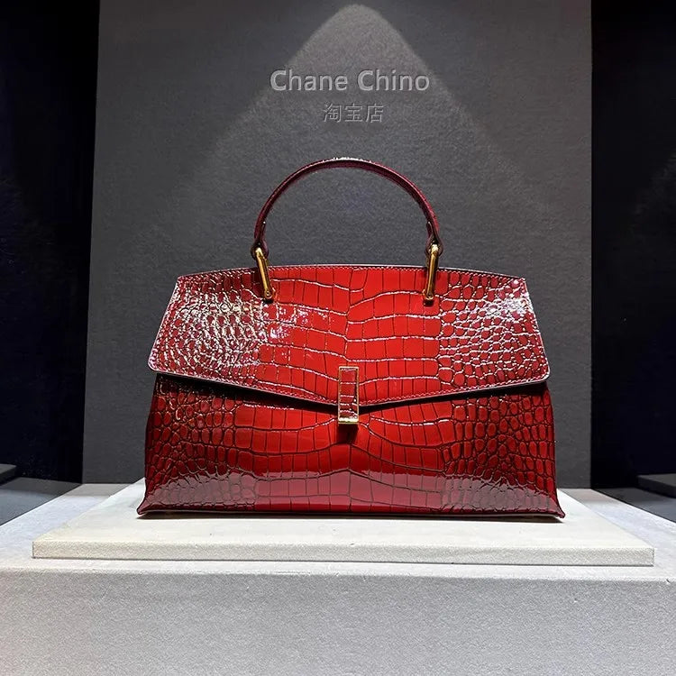 Crocelle – Luxury Croc-Pattern Shell Shoulder Bag