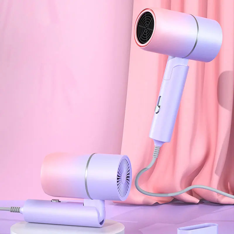 Mini Folding Hair Dryer 750W – Compact Anion Blow Dryer with Travel Bag (220V–240V)