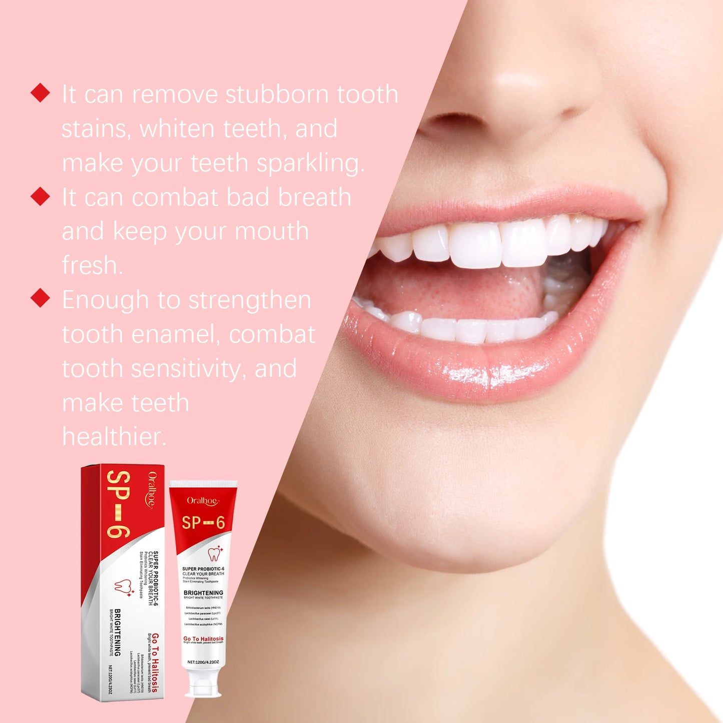 Whitening Toothpaste – Probiotic Stain Removal & Fresh Breath (1–5pcs)