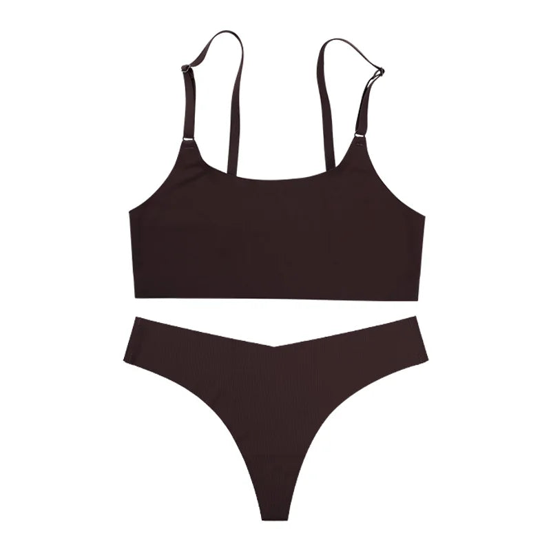 SilkEase – Women's Seamless Ice Silk Bra & Underwear Set
