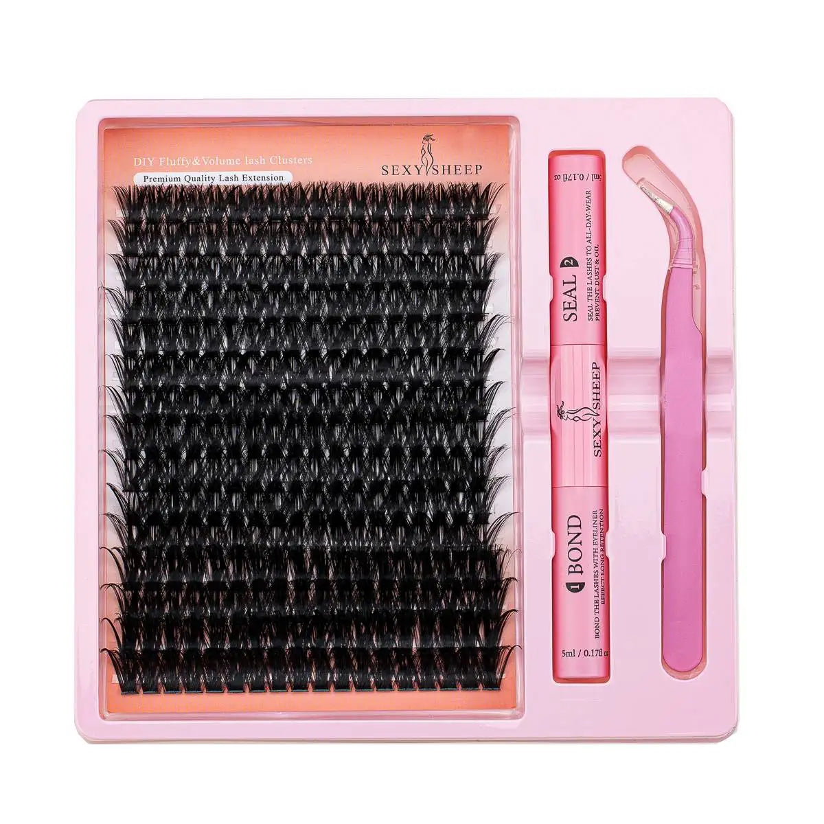 DIY Eyelash Extension Kit – Cluster Lashes with Bond, Seal & Applicator