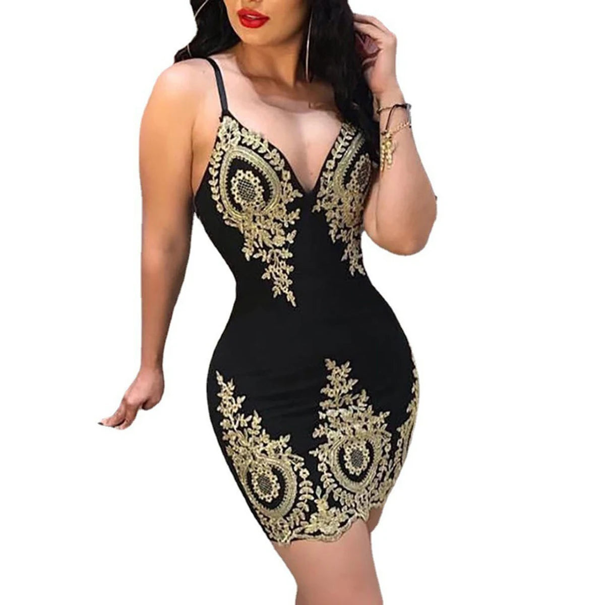 GlowMuse – Halter Neck Slim-Fit Mini Party Dress