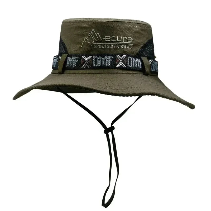 Men’s Summer UV Protection Bucket Hat – Wide Brim Outdoor Sun Hat