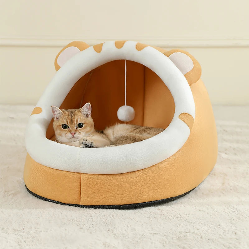 Super Warm Cat Cave Bed – Enclosed Kitten & Small Dog Tent with Soft Cushion