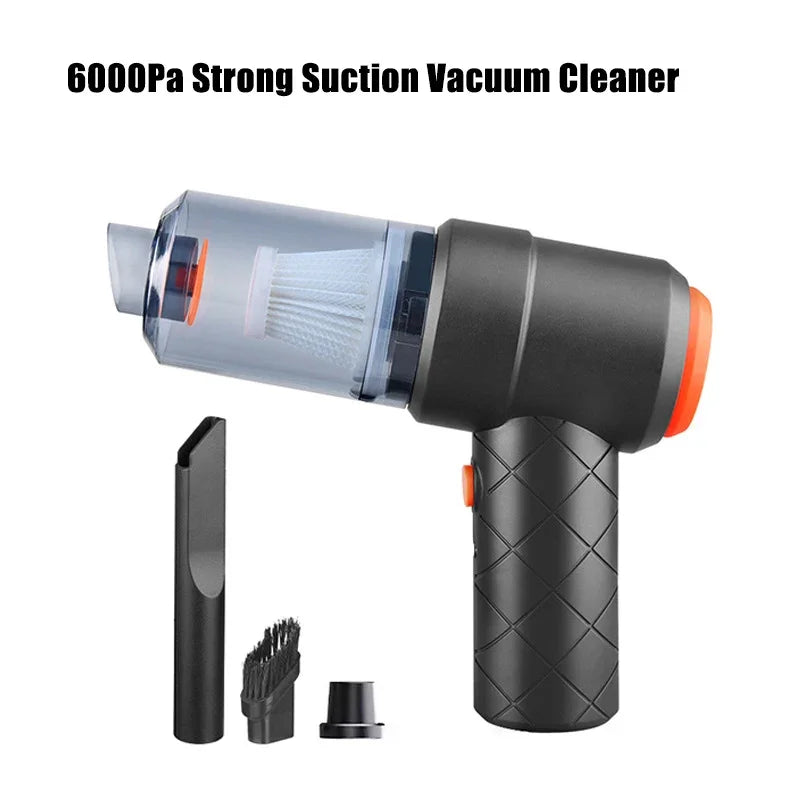 6000Pa Cordless Car Vacuum – 3-in-1 Handheld Cleaner with Blower & Suction