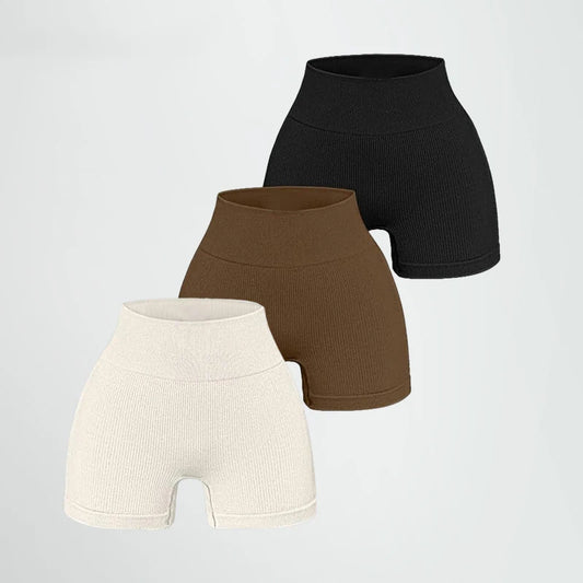 Seamless Sexy Gym Shorts – Striped Compression Activewear