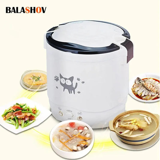Portable Electric Mini Rice Cooker – 12V/24V/220V MultiCooker for Car, Truck & Home
