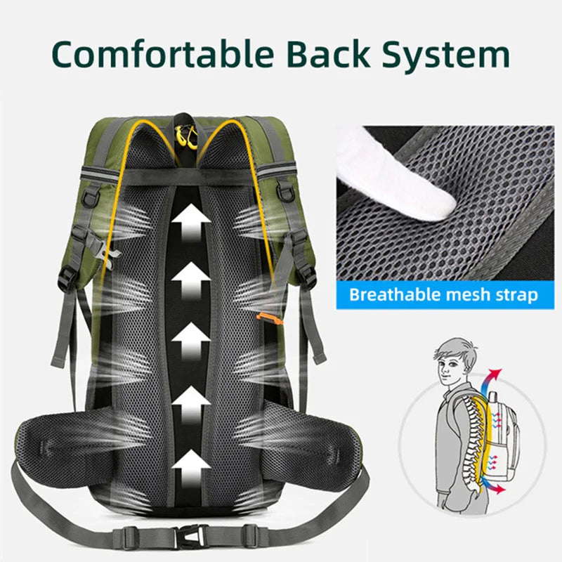 50L Waterproof Travel Backpack – Hiking & Camping Rucksack for Men